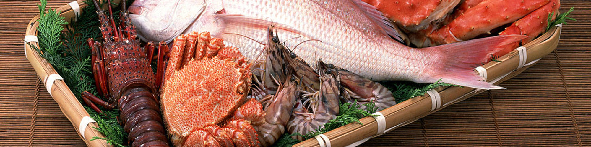 Basket of fresh seafood